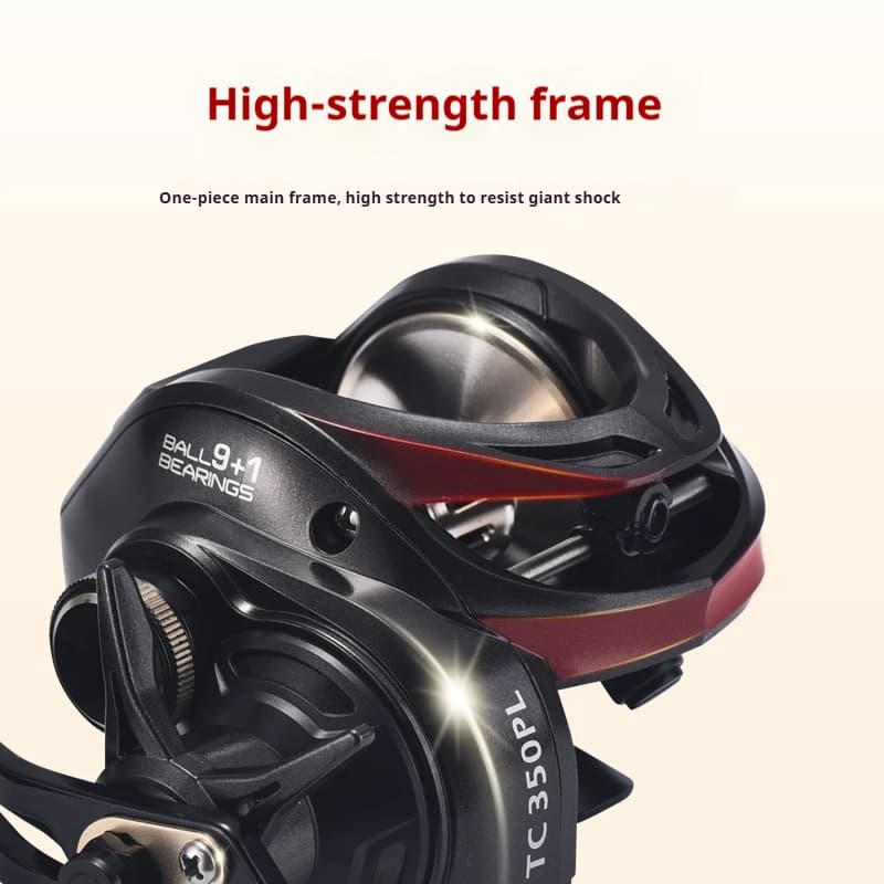 Moulinet baitcasting Lizard pour pêche en mer, grande capacité, bobine métal, idéal pêche offshore et leurres