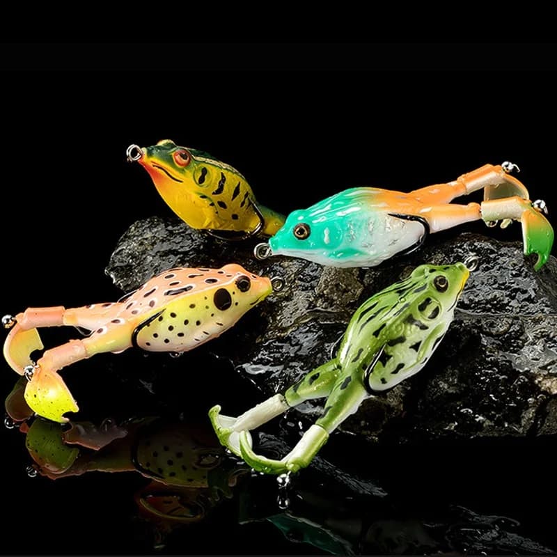 Leurre souple grenouille avec hélices pour la pêche du brochet, black bass et poisson-serpent en eau douce