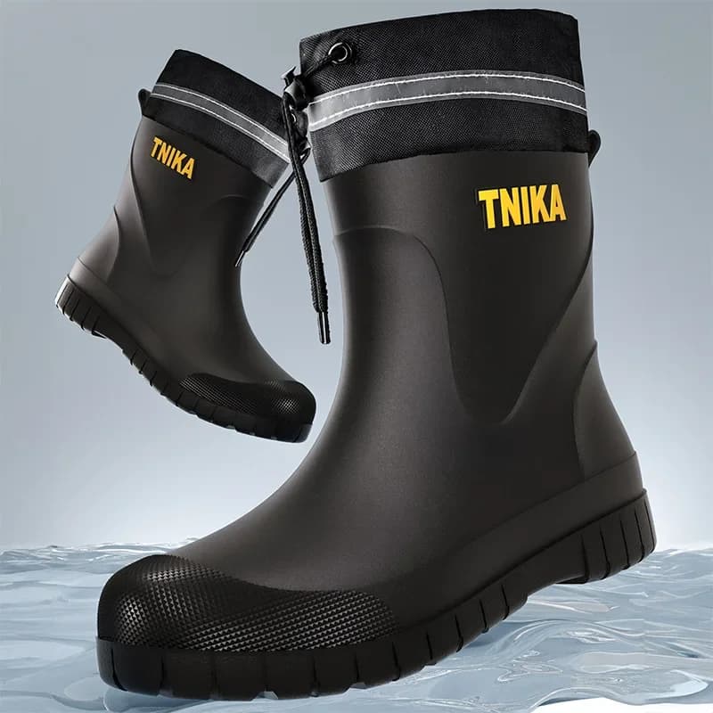 Bottes de pêche mi-mollet imperméables antidérapantes avec semelle EVA - Chaussures réfléchissantes sécurité