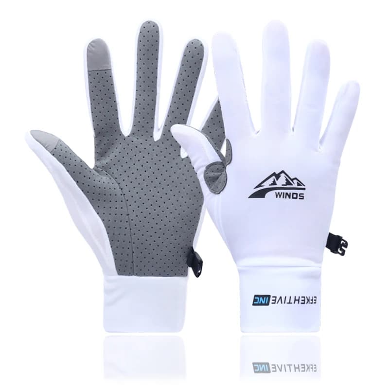 Gants pêche légers été soie glacée doigts complets séchage rapide écran tactile protection solaire