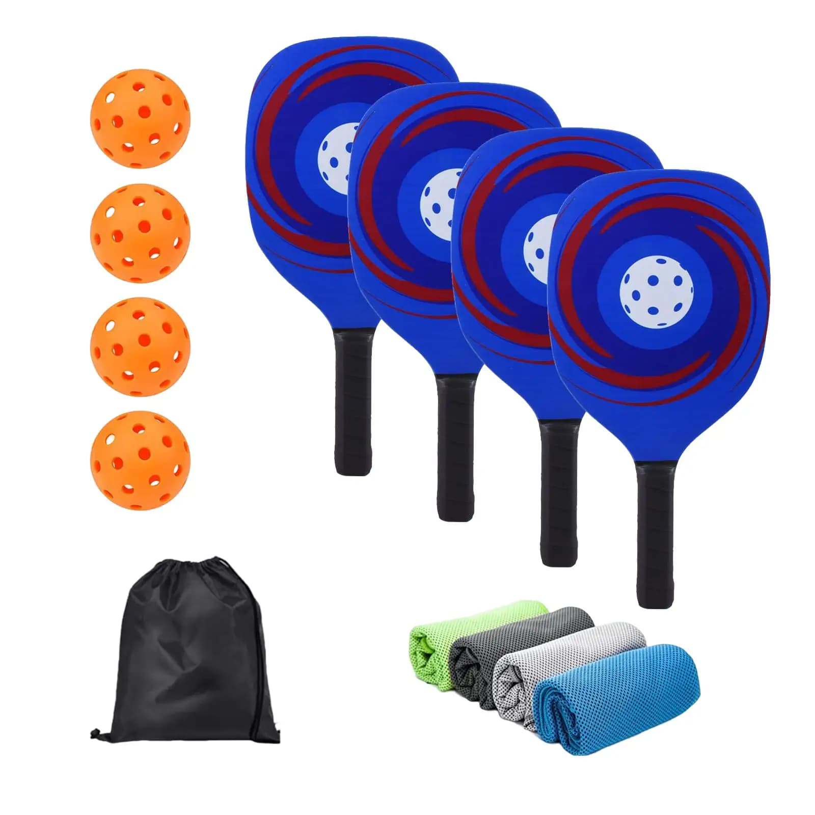 Set de 4 raquettes pickleball bois léger portable avec sac - Idéal cadeaux hommes femmes pêche