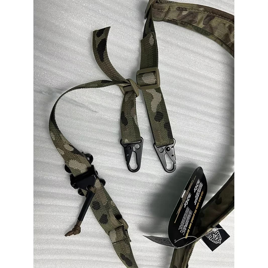 Bretelle camouflage réglable pour fusil de pêche - Sangle 2 points modulaire chasse pêche combat