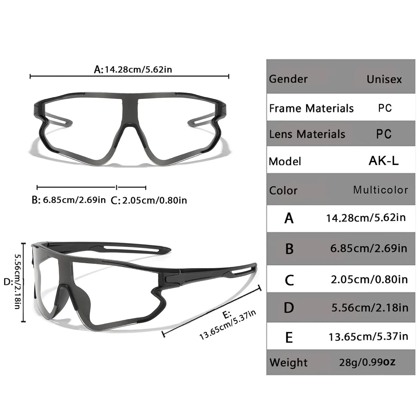 Lunettes photochromiques pour pêche vélo VTT - Confortables anti-vent - Homme Femme unisexe