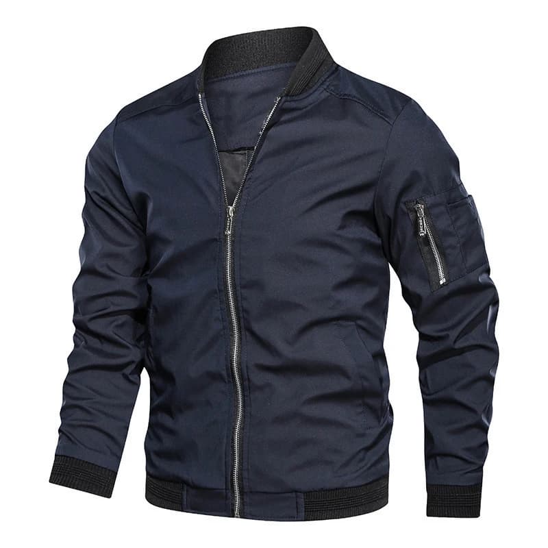 Bomber homme léger printemps-automne pour pêche sportive anti-vent avec poches
