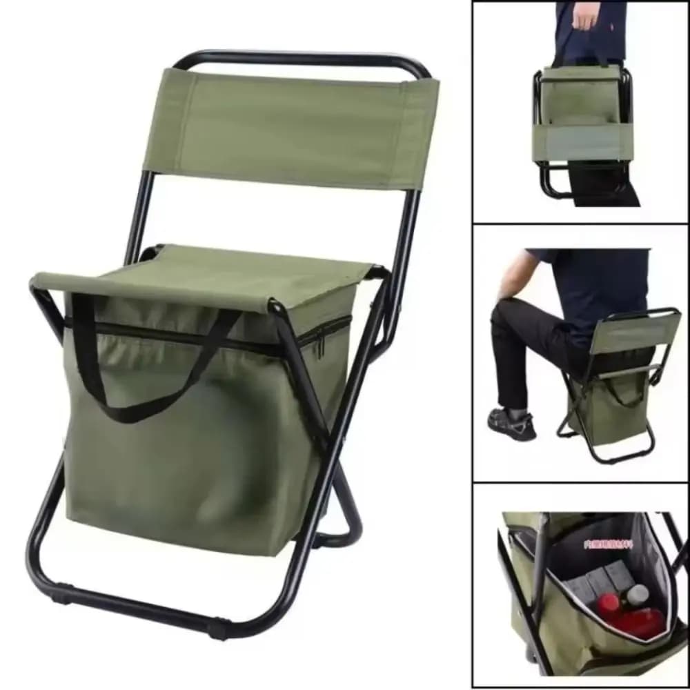 Chaise de camping pliante résistante à forte charge - Fauteuil de pêche robuste style sac bandoulière