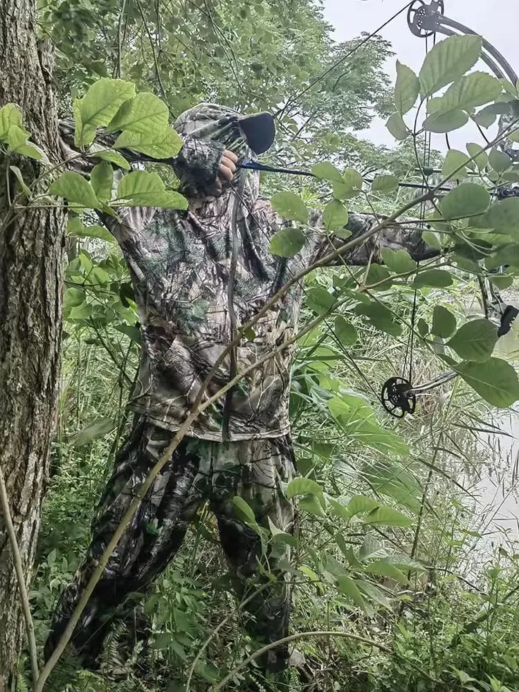 Combinaison pêche été soie glacée confortable - Tenue camouflage bionique élastique anti-transpiration légère