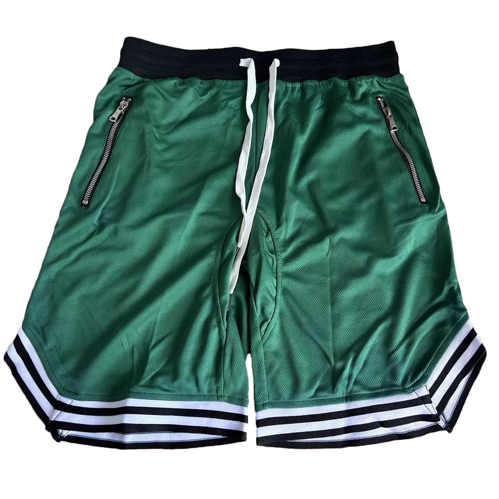 Shorts homme sport à cordon de serrage avec poches zippées respirants séchage rapide confortables coupe large