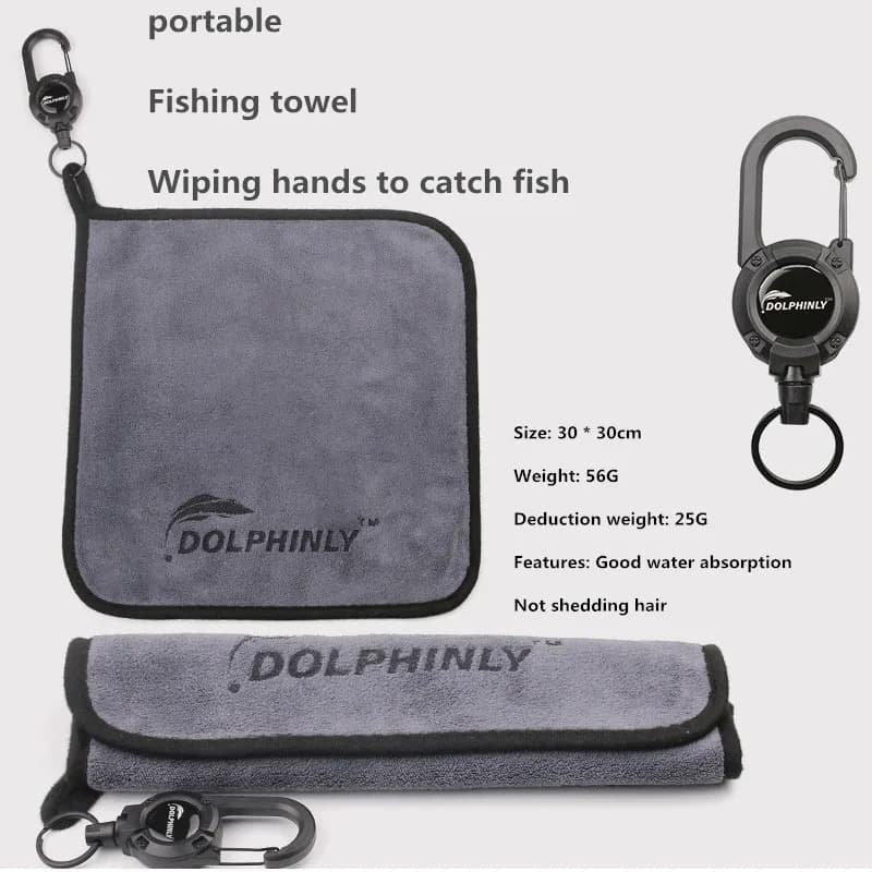 Serviette pêche portable épaisse antidérapante pour essuyage mains et poissons absorption maximale