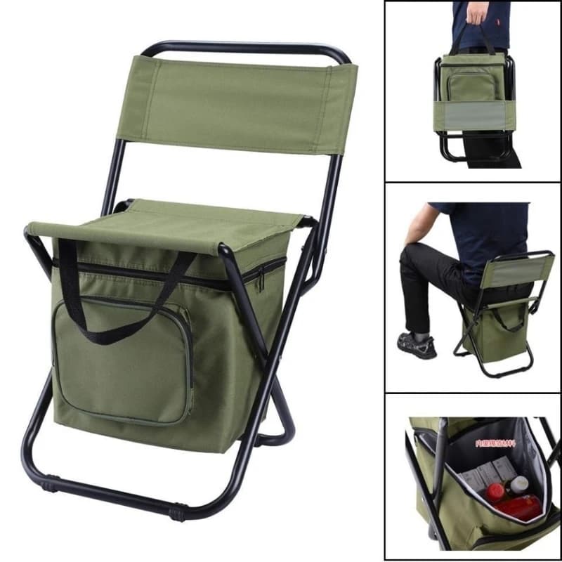 Chaise trois-en-un camouflage poney pliante portable pour pêche camping et glacière