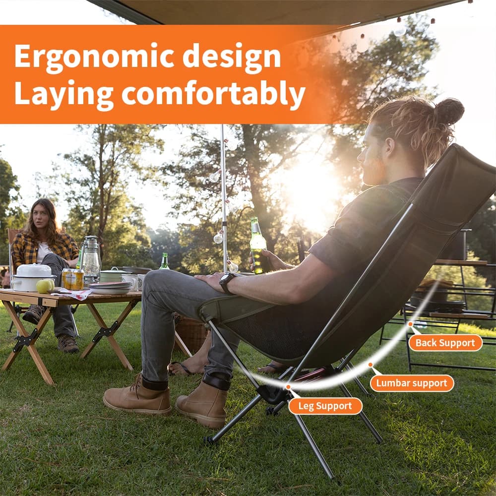 Fauteuil camping Naturehike Moon Chair dossier haut ultraléger pliable 120kg pêche voyage