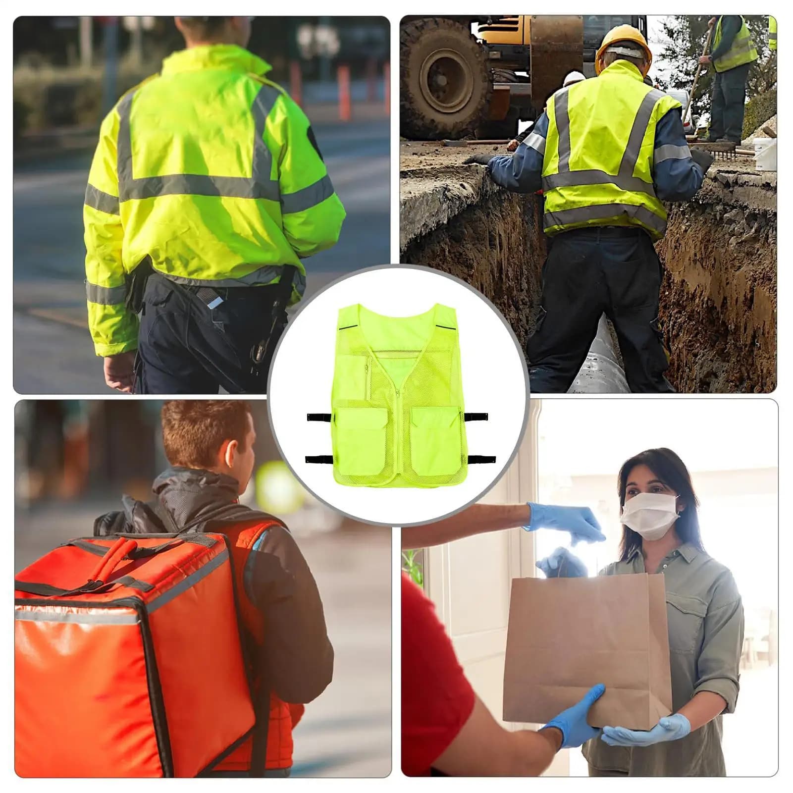 Veste rafraîchissante avec 8 packs de glace ajustable été temps chaud vestes AC réfléchissantes