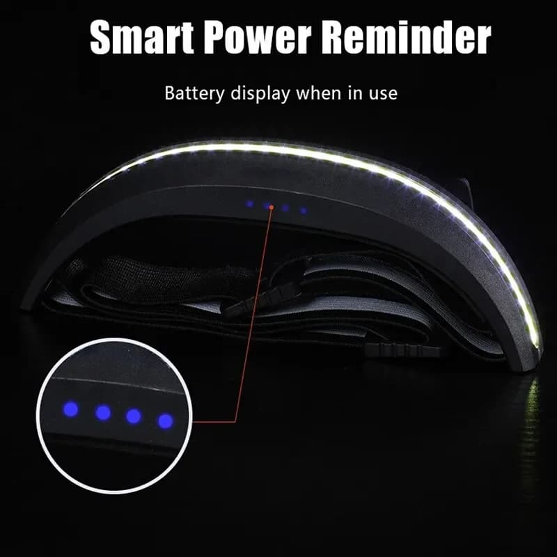 Frontale COB pêche rechargeable lumière rouge et blanche lampe de travail pour camping et running nocturne