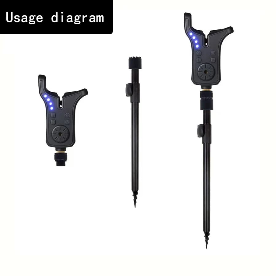 Support magnétique pour canne à pêche en alliage aluminium avec adaptateur rapide M3/8 pour alarme de touche