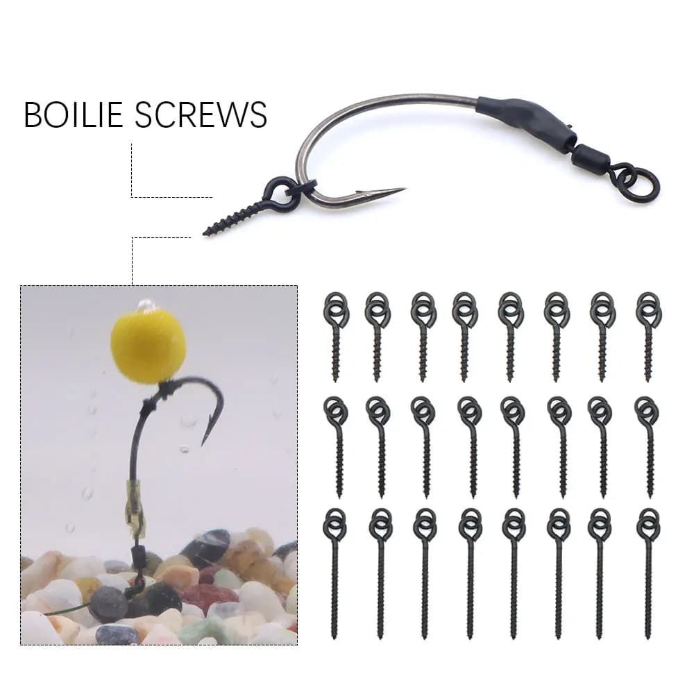 20 clips à boilies pour pêche carpe - Vis appâts artificiels et émerillons pour montages hair rig et method feeder