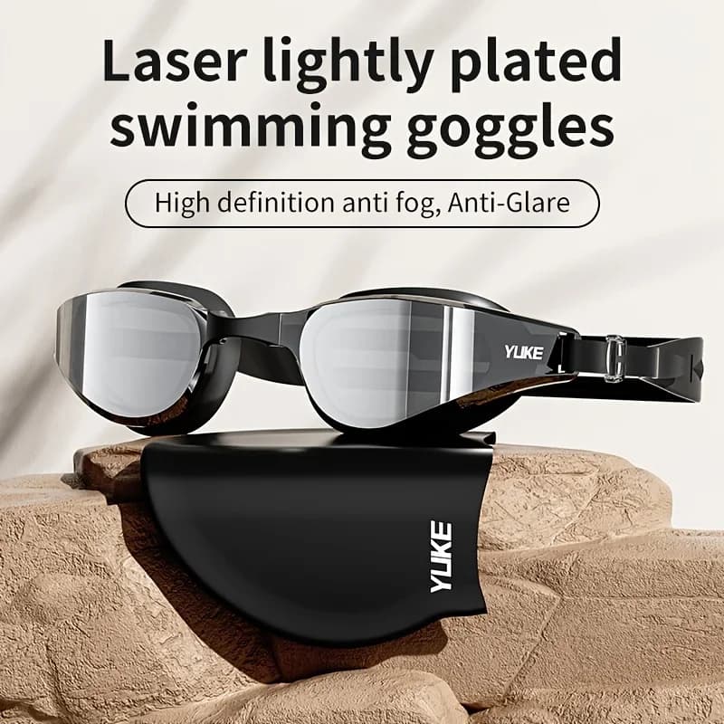 Lunettes de natation 2025 électroplaquées anti-buée HD étanches réglables hommes femmes