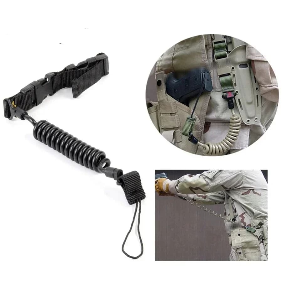 Lanière élastique anti-perte tactique pour clés et lampe - Sécurité et praticité pour accessoires de pêche