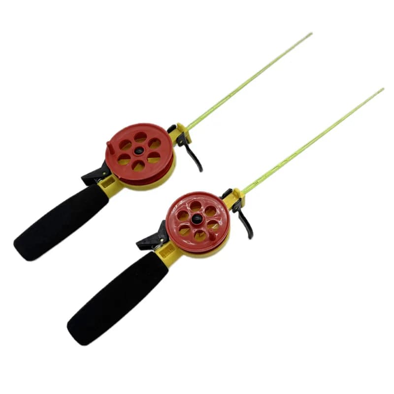 Canne à pêche glace avec moulinet combo - Mini canne pour truite, perche et brochet en hiver
