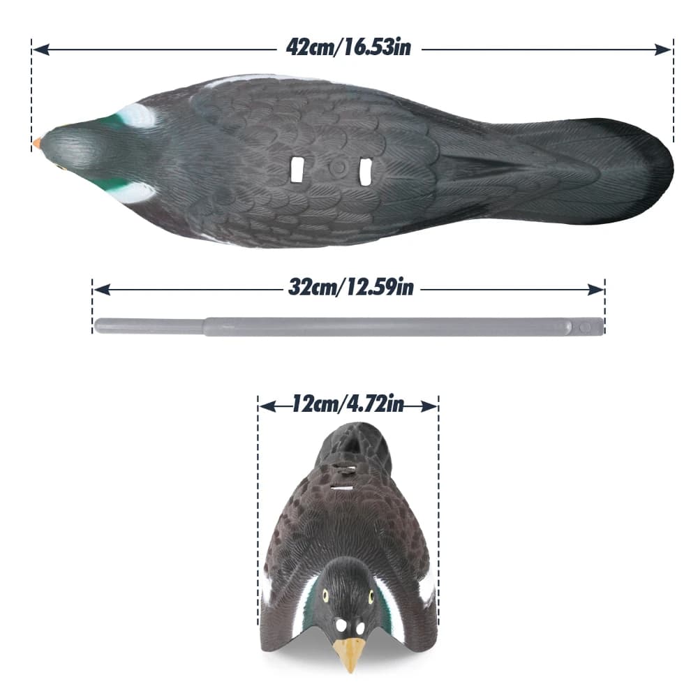 Leurres pigeons GUGULUZA 1/3/6 pièces 40cm réalistes 3D avec piquets - Épouvantail jardin décor extérieur