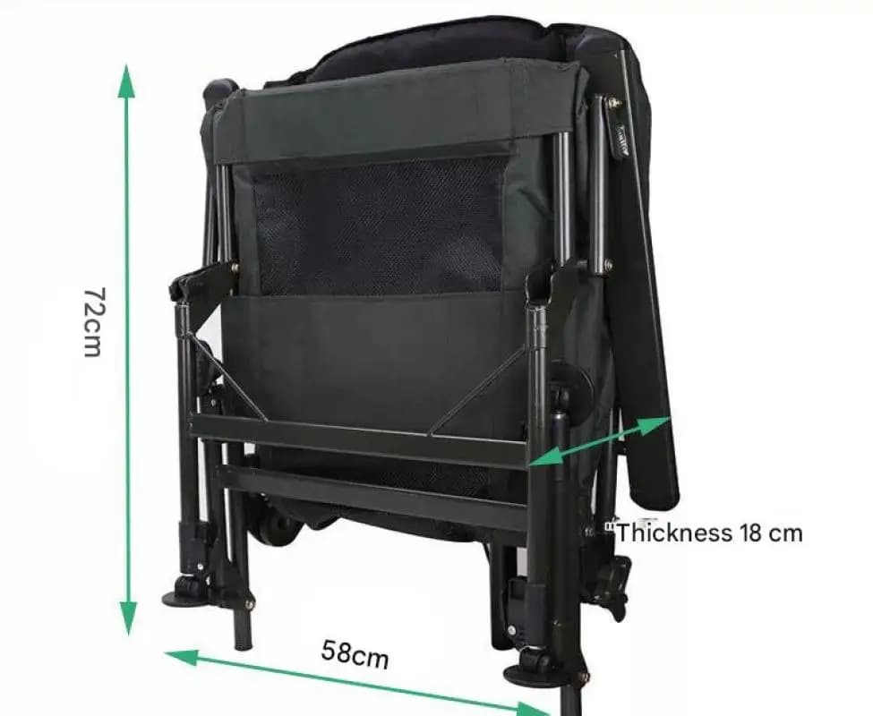 Chaise pêche multifonction avec repose-pieds et dossier haut réglable 160° pour loisirs