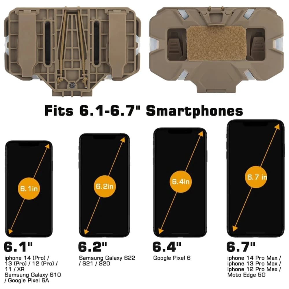 Support téléphone tactique MOLLE pour navigation pêche en kayak et pêche côtière GPS