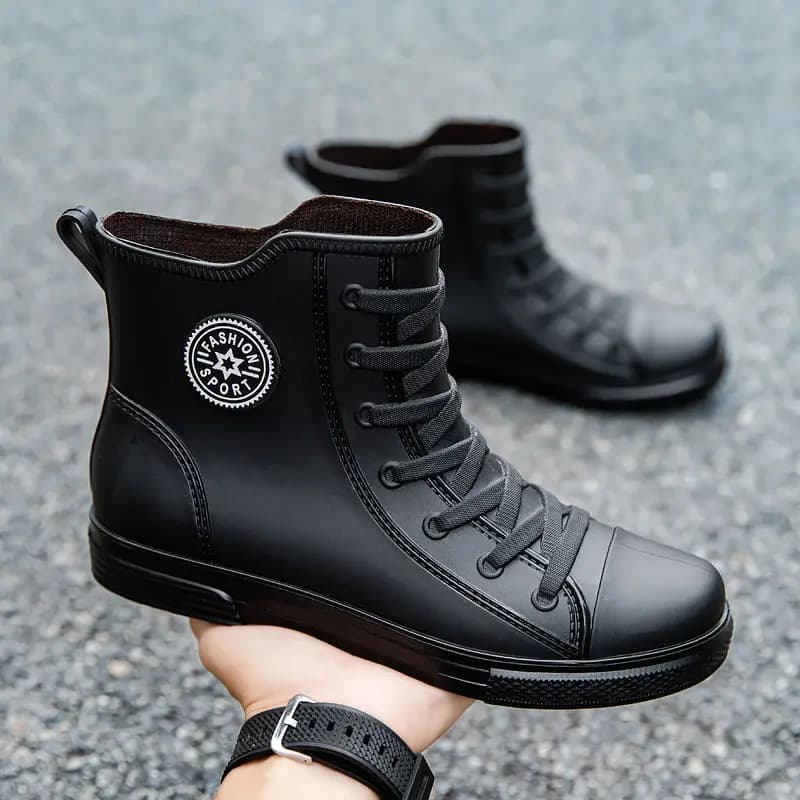 Bottes de pluie homme 2025 doublées polaire imperméables mode pas cher pêche boue