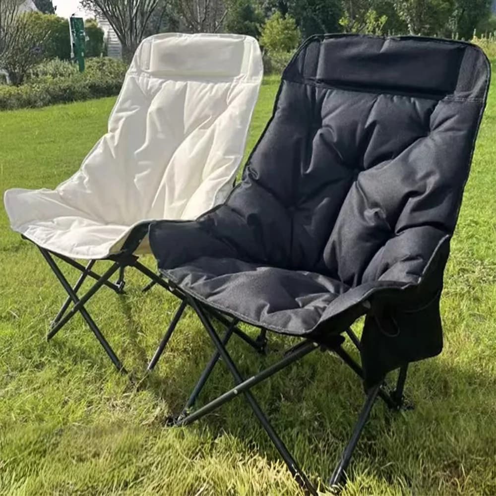 Fauteuil lune pliant rembourré dossier haut réglable pour pêche camping loisirs randonnée pique-nique