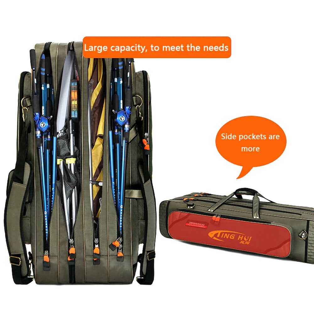 Sac canne pêche grande capacité 2-4 couches 80-130cm - Organisation optimale étanche