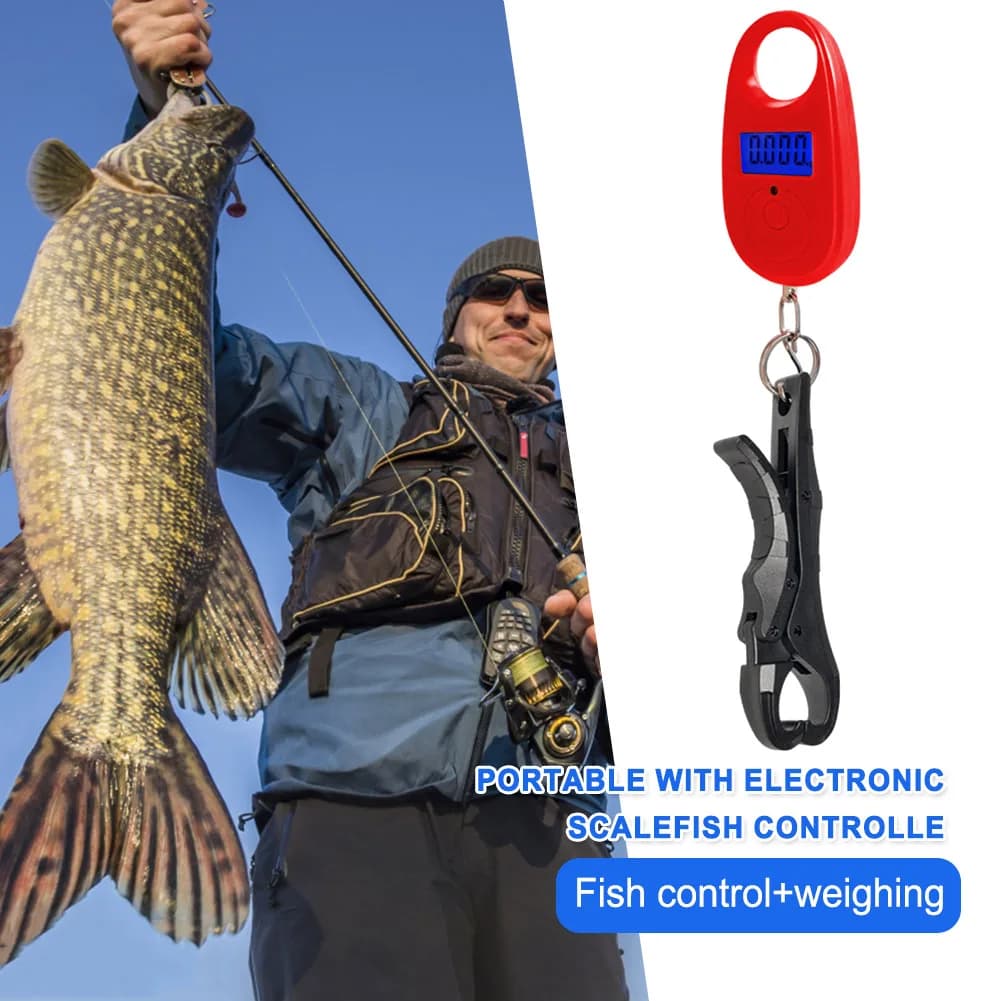 Mini balance digitale suspendue 40kg avec pince poisson - Balance pêche légère portative pour extérieur et voyage