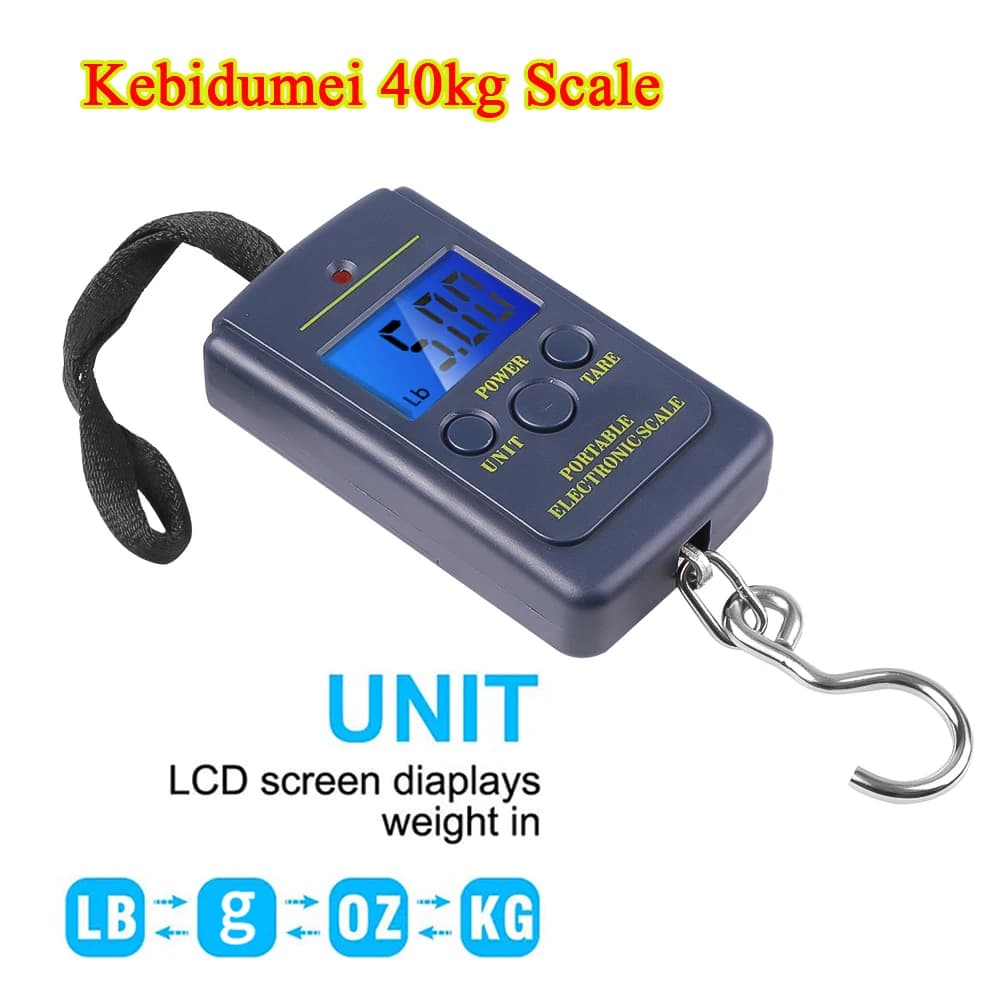 Balance numérique portative 0.01kg-40kg avec écran LCD pour peser bagages et poissons