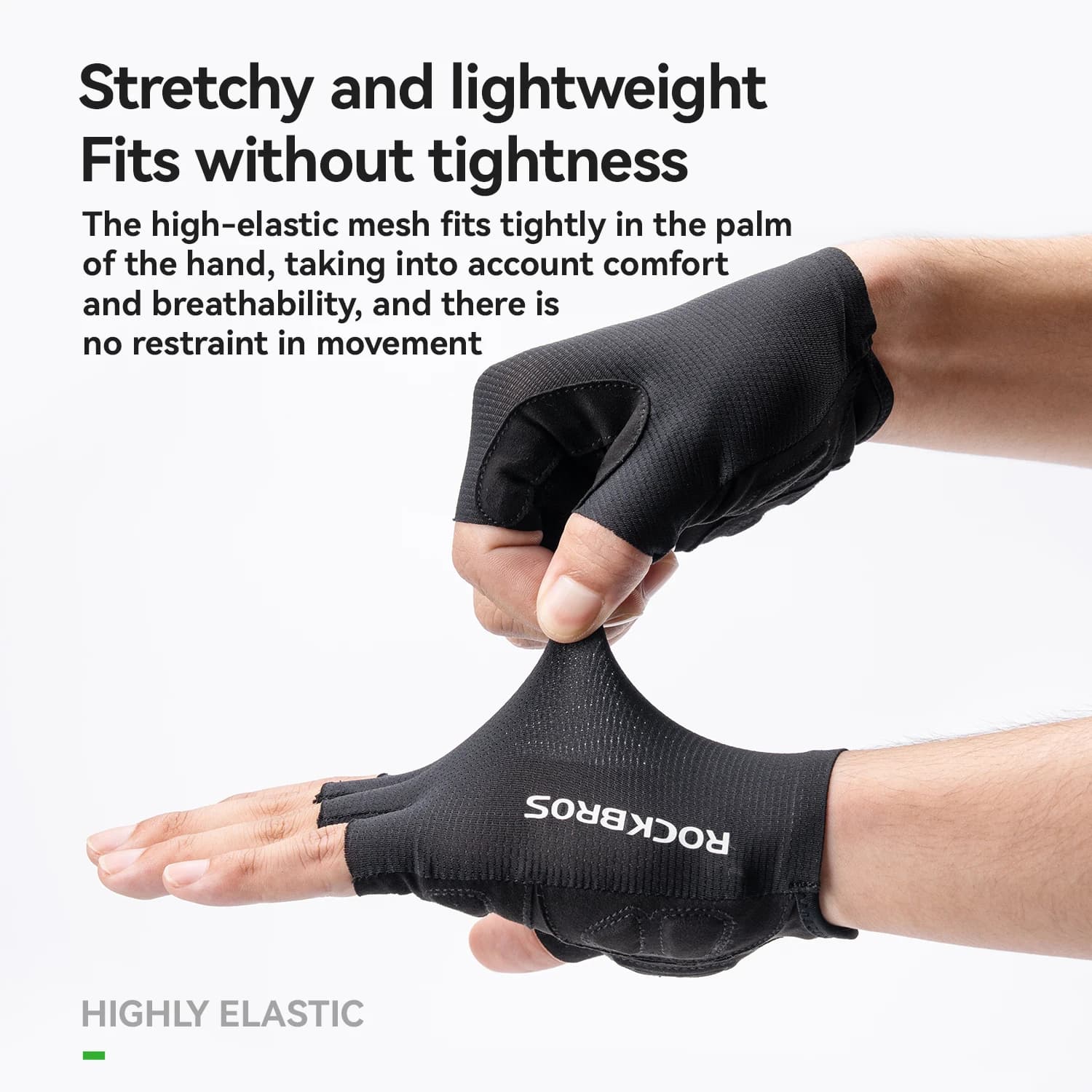 Gants vélo doigts coupés ROCKBROS avec amortisseurs SBR - Gants pêche été anti-dérapants respirants MTB