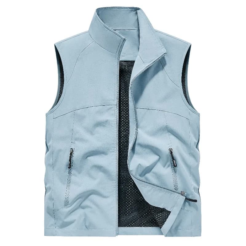 Gilet sans manches respirant anti-vent homme randonnée - Haut confortable polyvalent pour pêche printemps automne