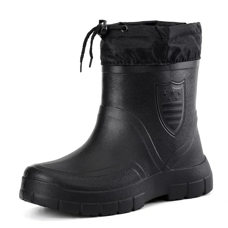 Bottes de pluie homme imperméables 2024 anti-vent avec rembourrage coton - Chaussures pêche chaudes