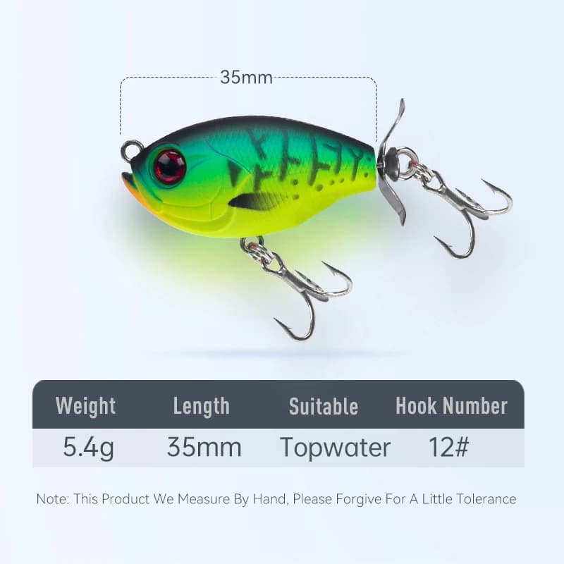 Leurre flottant popper 35mm pour truite broche perche, appât dur artificiel leurre topwater wobblers