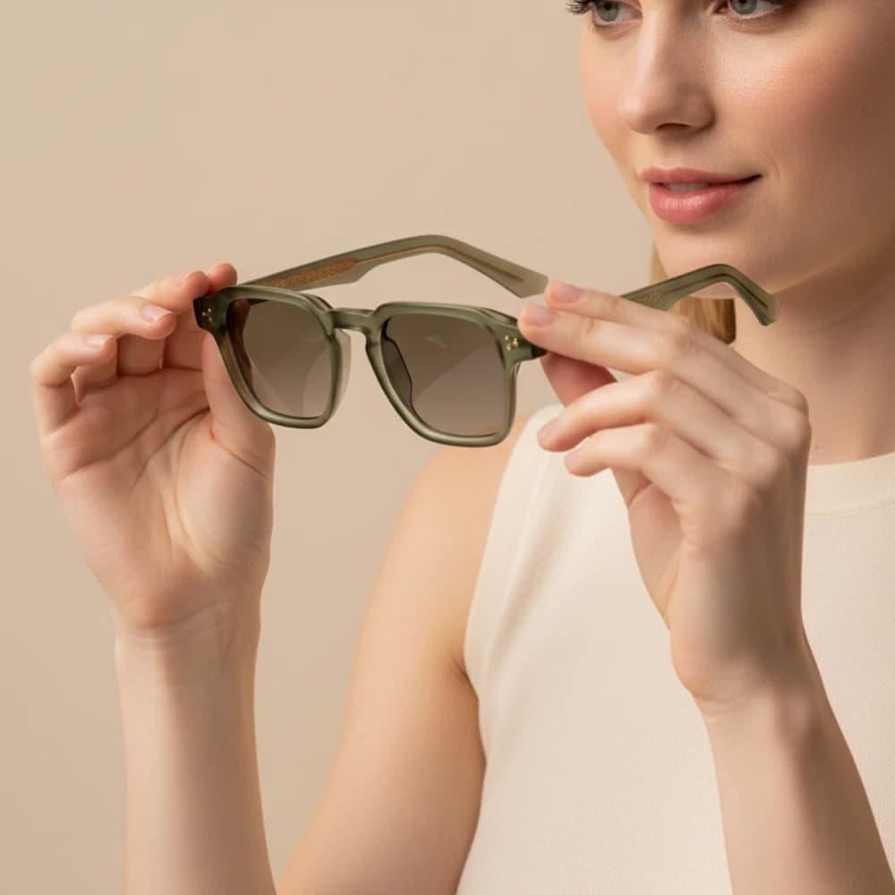 Lunettes de soleil CATERSIDE carrées pour pêche - Cadre luxe avec inserts pour voyages