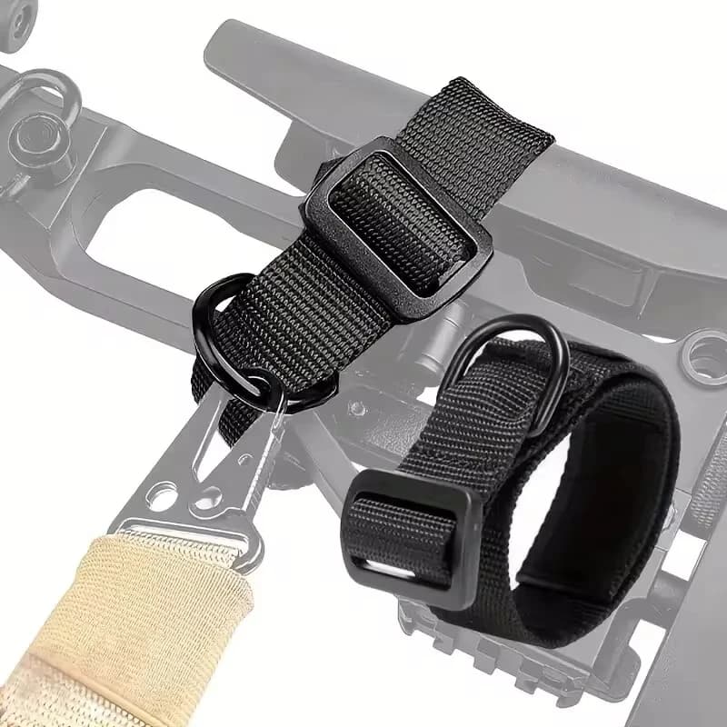Adaptateur réglable pour bretelle fusil de chasse, sangle nylon avec anneau D pour pêche