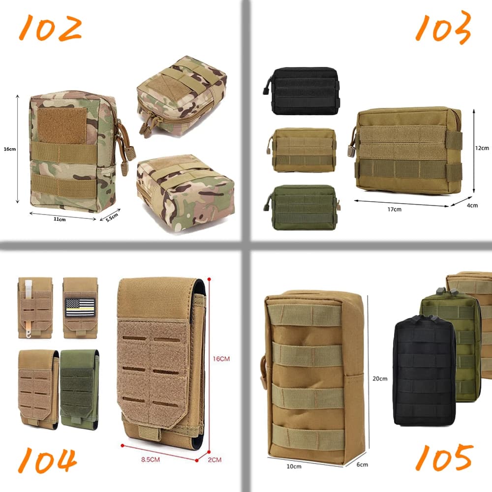 Sac banane tactique Molle pour homme - Poches EDC pêche camping chasse - Accessoire ceinture