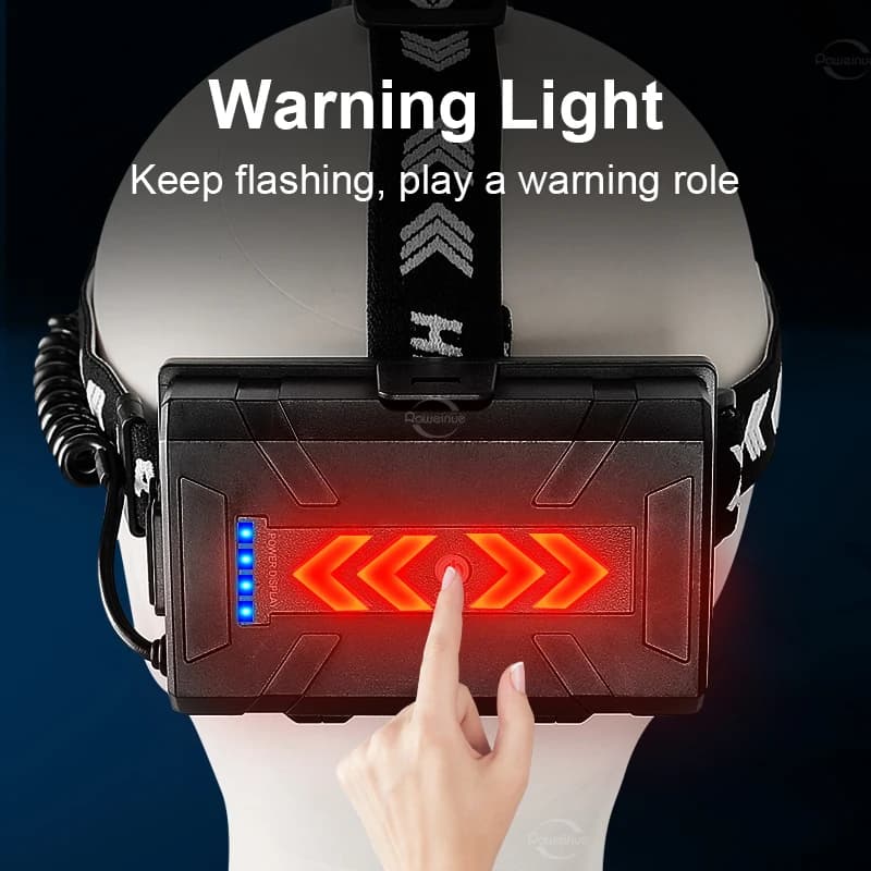 Lampe frontale pêche 80000lm rechargeable USB grand angle XHP360 pour pêche en mer et rivière