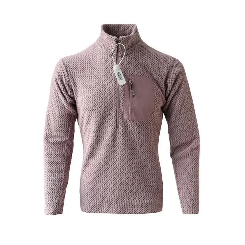 Sweat polaire homme et femme semi-zippé à vague pour pêche sportive confortable