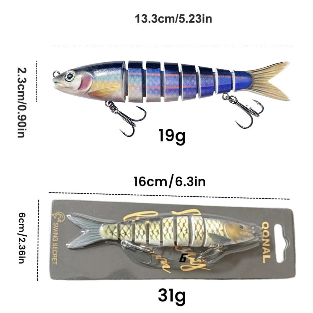Leurre de pêche multi-articulé swimbait crankbait pour truite et bar en eau douce et mer
