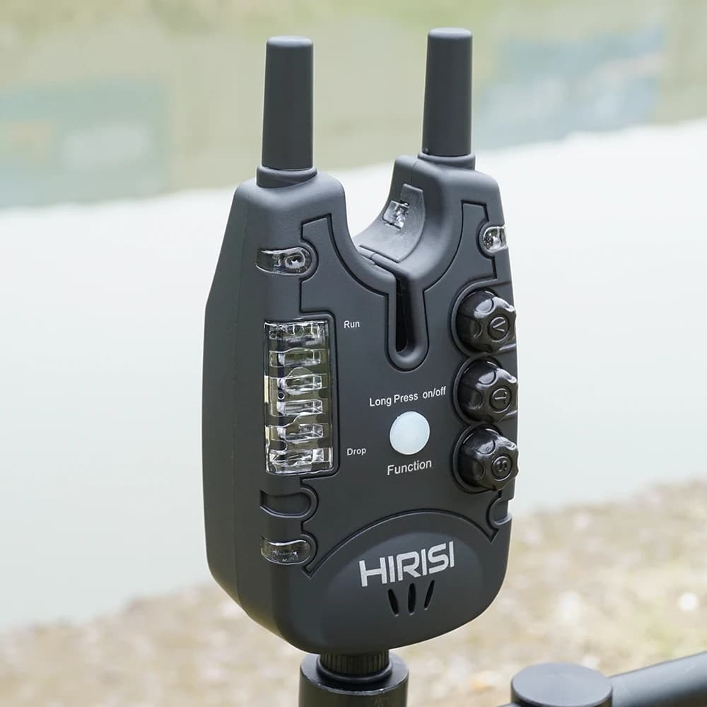 Hirisi alarmes morsure carpe B150 : contrôle volume tonalité sensibilité LED indicateurs