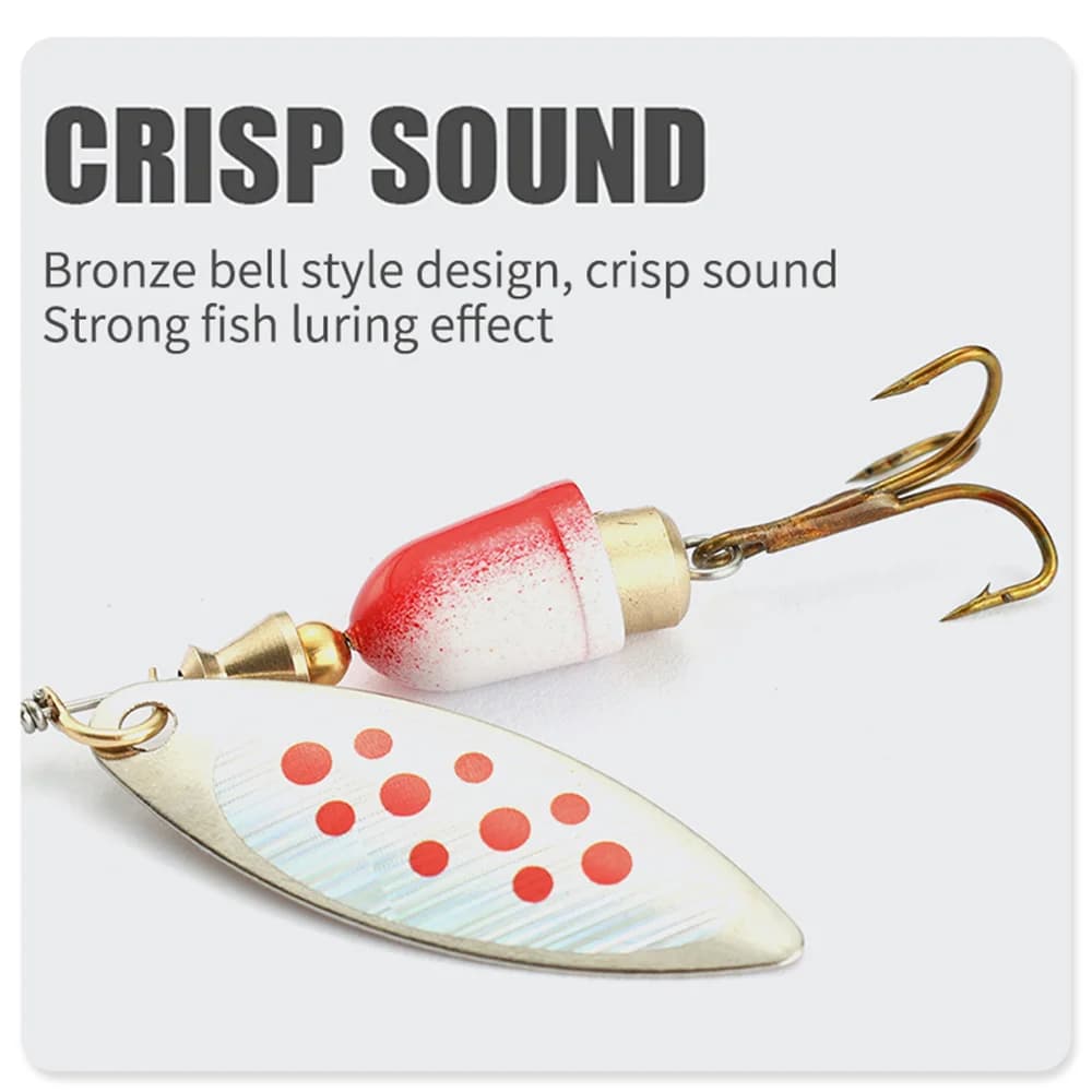 Kit de 5 leurres spinner bait métal dur pour perche truite saumon avec boîte de rangement pêche