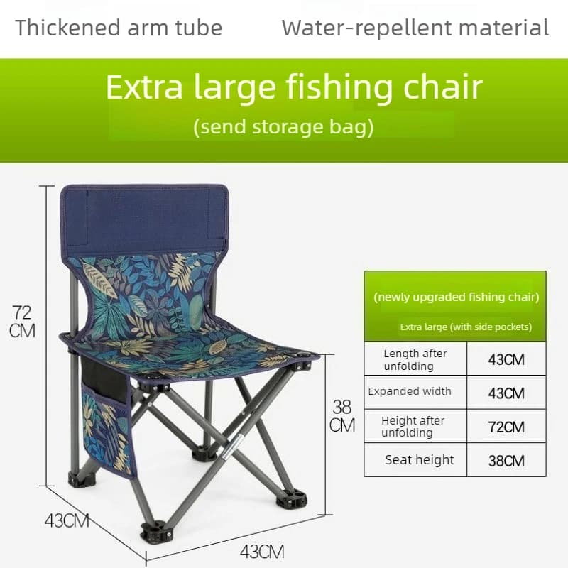 Chaise pliante grande taille pêche camping - Siège durable léger pour pique-nique et loisirs