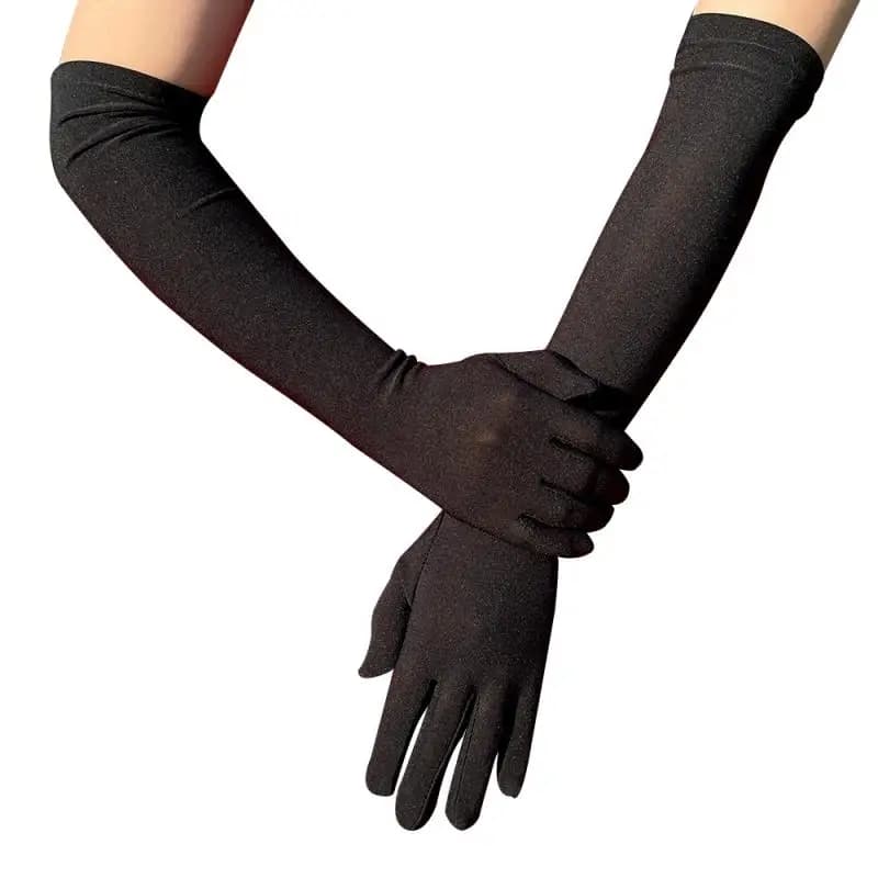 Gants longs 45cm soie lait femme soirée festival - Élégants pour danse bar spectacle groupe