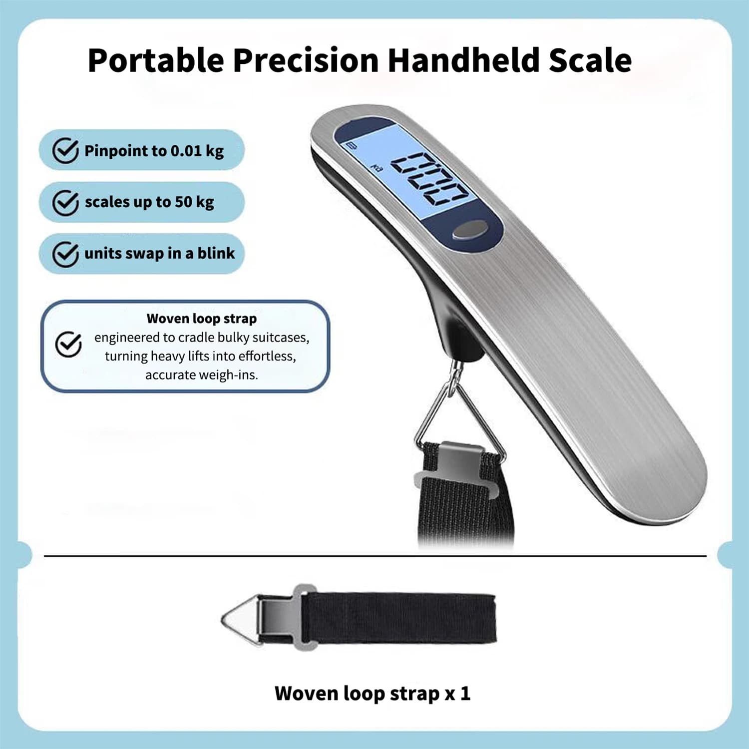 Balance numérique LCD 50kg portable pêche bagages - Pèse-valises voyage extérieur précis pratique