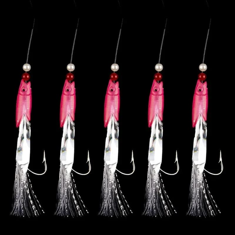 Set de leurres de pêche multi-couleurs imitation poisson et crevette avec hameçon à ardillon cristal pour