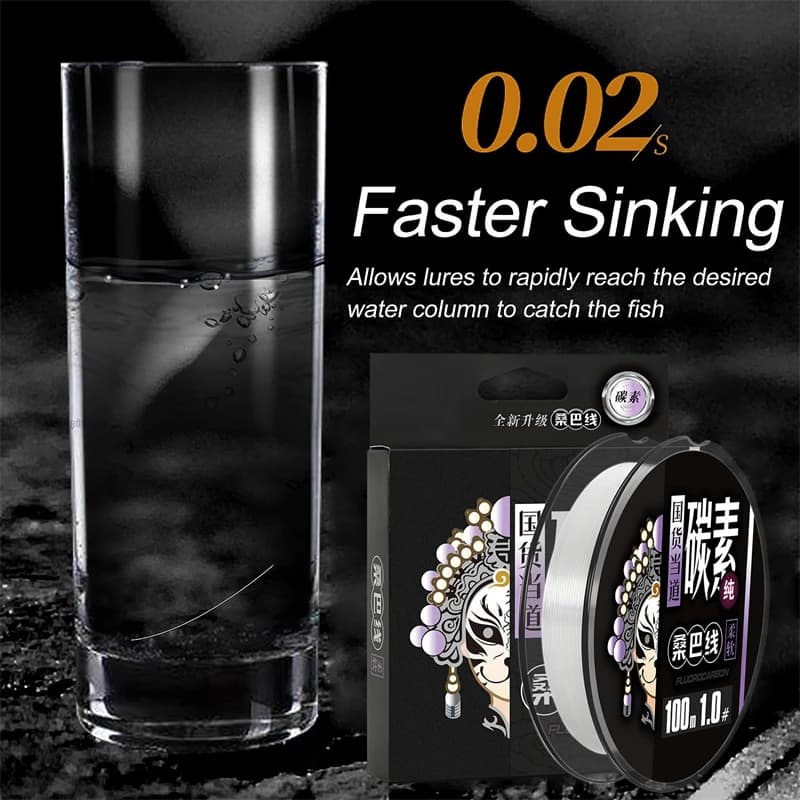 Zukibo fluorocarbone 50/100m - Fil leader japonais haute qualité invisible 2-84lb pêche professionnelle