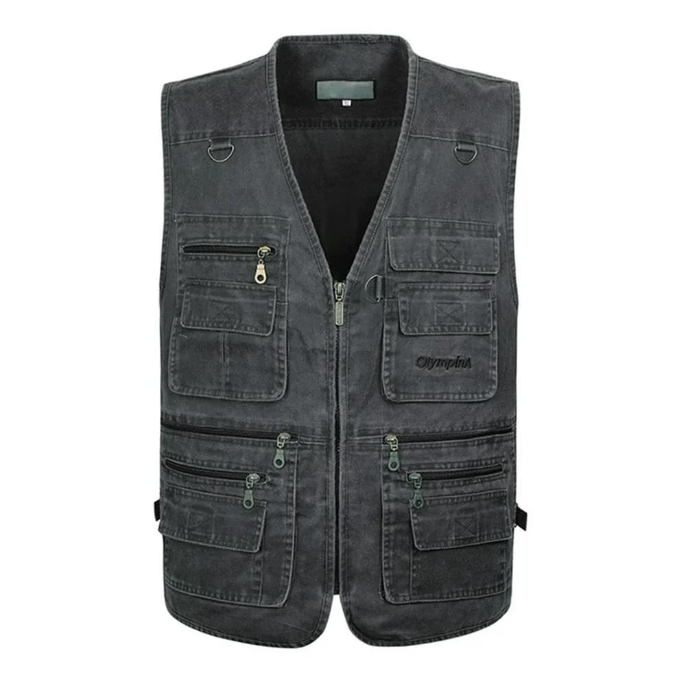 Doudoune sans manches homme été grande taille 8XL 10XL avec 16 poches pêche photographie