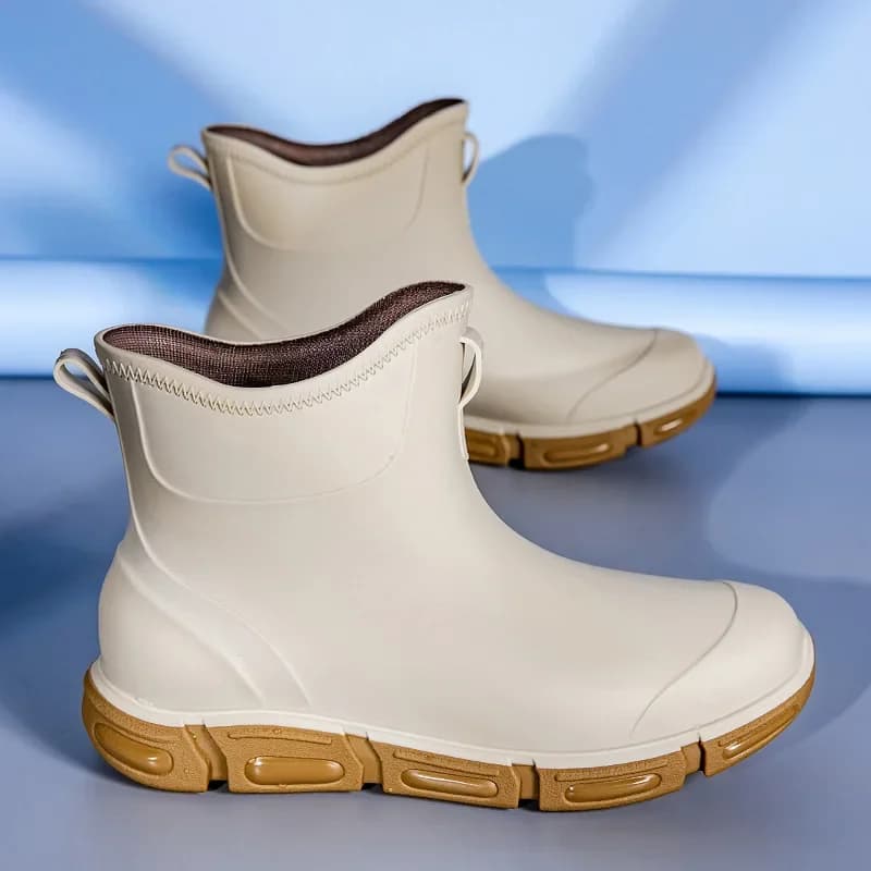 Bottes de pluie homme style coréen color block antidérapantes pour pêche chantier cuisine