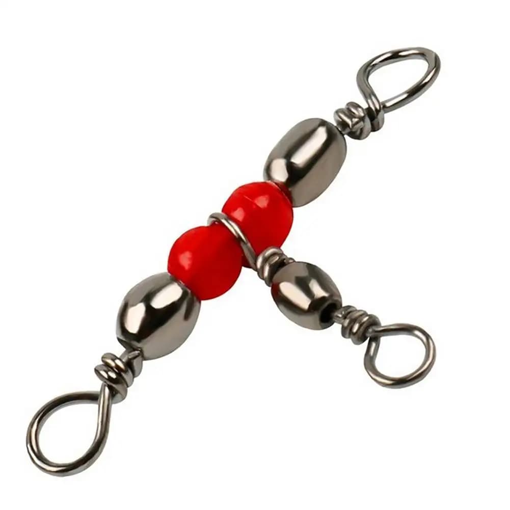 10/30/50Pcs Triple Swivels à Roulements pour Pêche - Accessoires Solides Connecteurs Hameçons Équipement