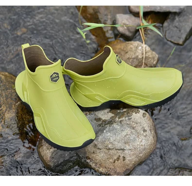 Chaussures de pluie couple courtes imperméables anti-dérapantes caoutchouc résistant 2026 - Bottes pêche